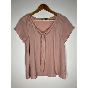 Shein Women's Small Pink Mauve Front Tie Blouse